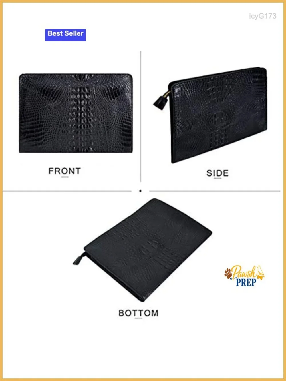 Oversized Crocodile Pattern PU Leather Envelope Clutch Evening Handbag